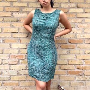 handmade psychedelic 50s / 60s mod style dress 🦋 sea green / teal pattern